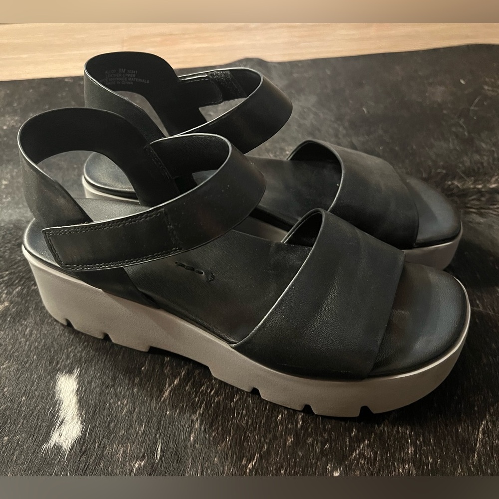 Naked Feet Alloy Leather Platform Sandals